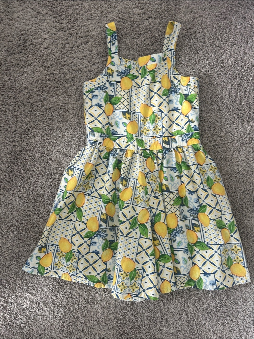 Tahari Yellow Lemon Print Dress with Green Leaf Accents jumpsuit shorts.